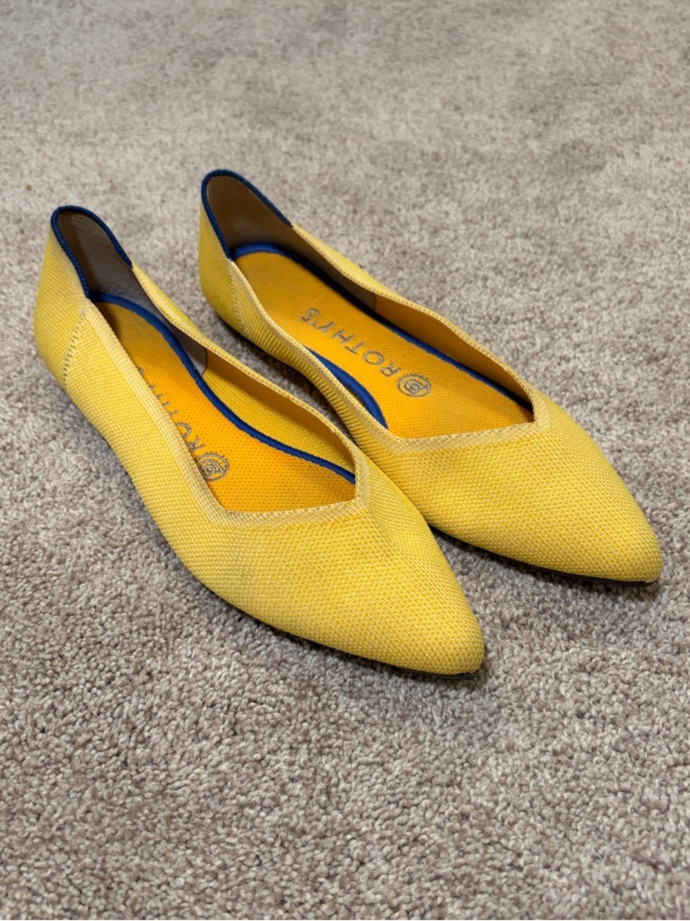 Rothy’s Yellow Pointed Toe Women's Flats